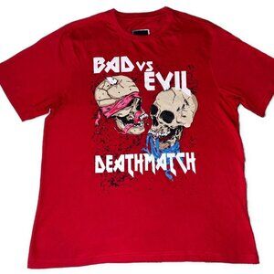 Y2k Bad Vs Evil Deathmatch Skulls Grunge T-shirt Size 2XL